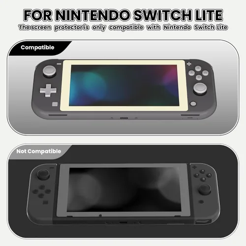 Vista 3 de eXtremeRate Protector de pantalla de vidrio templado 9H para Nintendo Switch Lite, paquete de 2, 0.020 in de grosor, 99.9% de transparencia, fácil