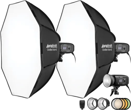 Vista 12 de Westcott FJ400-SE - Kit de 2 luces estroboscópicas AC Studio de 400 W