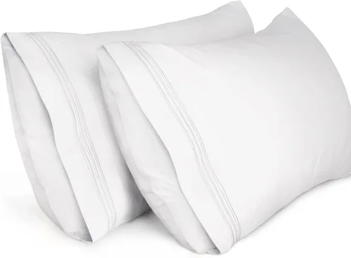 Vista 12 de Lirex Fundas de almohada (paquete de 2), fundas de almohada de microfibra cepillada suave de 1800 hilos, lavables a máquina, sin arrugas, Beige