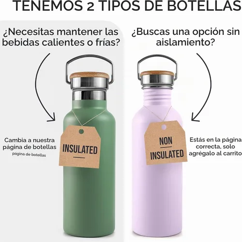 Vista 6 de Bambaw Botella de agua de acero inoxidable de 16 onzas, botella deportiva azul marino, no aislada, de pared simple, botella de agua pequeña de metal