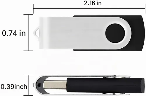 Vista 6 de Aiibe Paquete de 2 unidades flash USB de 8 GB, unidades flash USB 2.0 USB 2.0, unidades de memoria con cremallera a granel (negro)