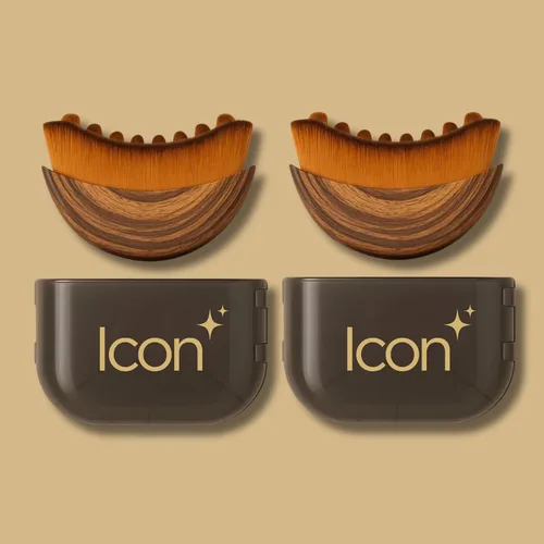 Vista 12 de ICON - Cepillo facial de contorno linfático para drenaje linfático Marrón - 1 juego