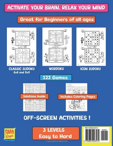 Vista 2 de Sudoku For Kids - Age 6-12 Wordoku . Numbers and Icons Sudokus - Coloring Pages . Great for beginners - Solutions inside