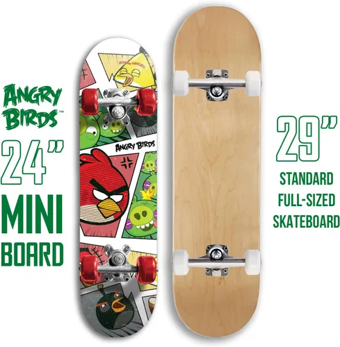 Vista 2 de Angry Birds Monopatín para principiantes para niños, mini tabla de crucero de madera con gráficos geniales para niños y niñas de 5 a 14 años