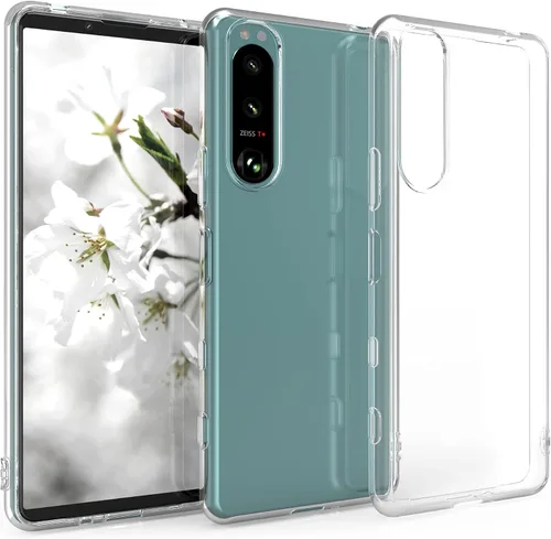 Vista 5 de kwmobile Funda compatible con Sony Xperia 5 III - Funda transparente suave delgada flexible TPU cubierta protectora del teléfono - Transparente