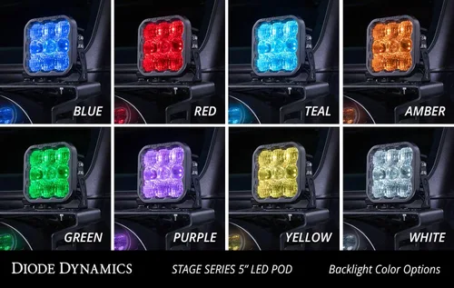 Vista 4 de Diode Dynamics SS5 CrossLink - Barra de luz LED de 3 cápsulas (una), combo blanco profesional