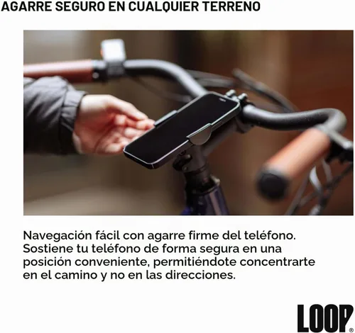 Vista 4 de Loop Micro Mount - Soporte de teléfono de bicicleta súper compacto para iPhone y Samsung - Soporte de tapa de vástago de metal, fácil instalación