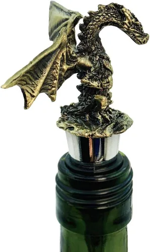 Vista 3 de Tapón decorativo para botella de vino, regalo único de dragón con diseño gótico