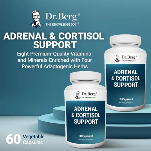 Vista 4 de Dr. Berg Cápsulas Suprarrenales y Cortisol - Suplemento Suprarrenal y Gestor de Cortisol - Apoyo para Estado de Ánimo, Concentración, Relajación