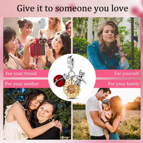 Vista 6 de Parmuz Charms for Bracelets 925 Sterling Silver summer travel Ocean Lucky charm beads Pendant Jewelry Gift for Woman Teen Girl Mom Daughter