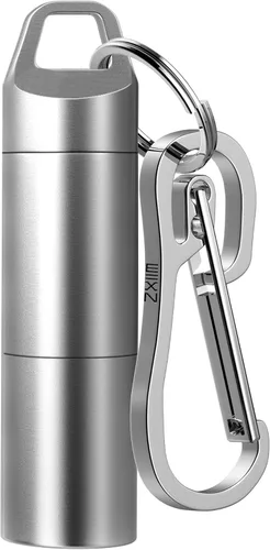 Vista 9 de Pastillero pequeño, llavero portátil para pastilleros, contenedor de pastillero de metal impermeable para bolsillo de viaje, mini organizador