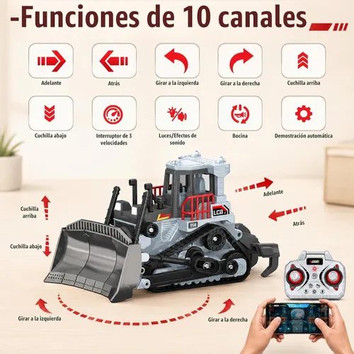 Vista 3 de 1/64 mini juguete de la niveladora de RC, vehículo de construcción