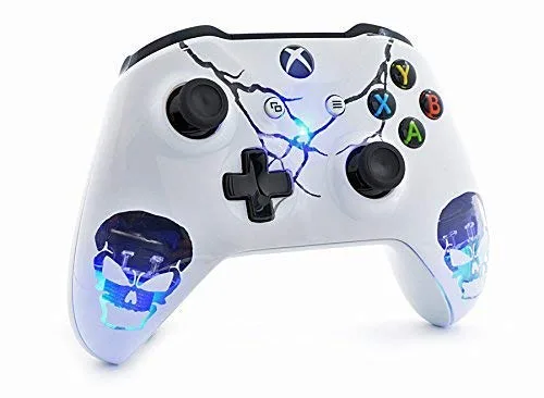 Vista 3 de Rapid Fire Custom Standard Modded Controller Compatible with Xbox One SX 40 Mods for All Major Shooter Games (3.5 mm Jack) (Skulls White)