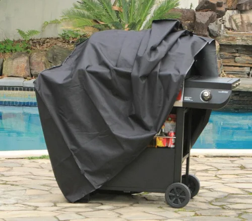 Vista 2 de Funda para parrilla de 65 pulgadas, cubierta de parrilla de gas para barbacoa, impermeable, material anti-UV con cordón ajustable en el dobladillo