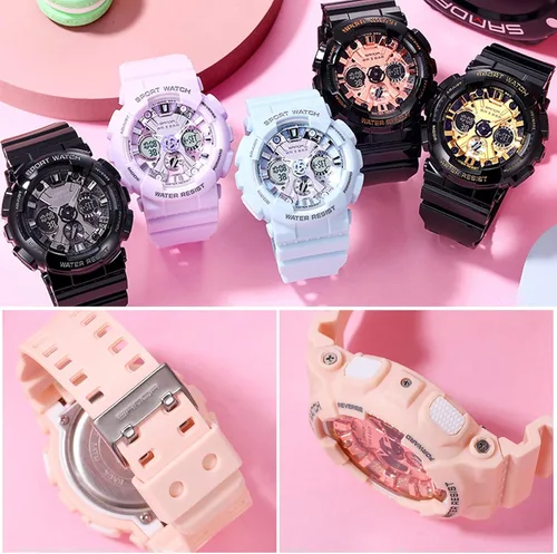 Vista 5 de RORIOS Reloj digital de cuarzo para hombre y mujer, reloj deportivo impermeable con temporizador de alarma multifunción para mujeres y niños
