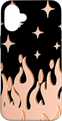 Vista 22 de Funda Gótica Pastel para iPhone 16 con diseño de llama naranja