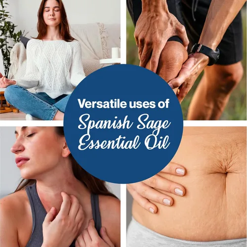 Vista 7 de Aceite esencial de salvia española orgánica certificada por USDA Puro España - 0.2 fl oz