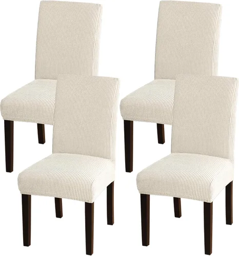 Vista 17 de Turquoize - Juego de 2 fundas elásticas para sillas de comedor, fundas lavables removibles para sillas de comedor, fundas de asiento para sillas