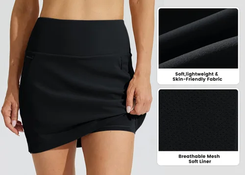 Vista 6 de Willit Women's Golf Skorts Skirts High Waisted Quick Dry Athletic Casual Skorts with Pockets