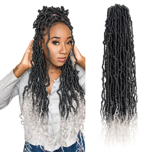 Vista 38 de BOHOBABE Rastas Sintéticas de Ganchillo de 10 Pulgadas, Rastas de Ganchillo Suaves Boho con Puntas Rizadas, Rastas Cortas de Diosa Bohemia de 1#