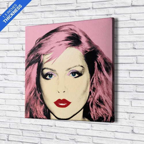 Vista 3 de Andy Warhol - Debbie Harry - Arte pop - Blondie - Arte de pared en lienzo para decoración del hogar (12 x 12 pulgadas envuelto en galería)