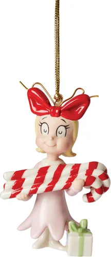 Vista 7 de Adornos de Lenox, adorno navideño de Rudolph y el elefante solitario, porcelana con acentos dorados y cordón para colgar para decoración del árbol
