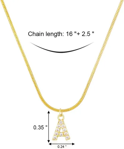 Vista 6 de LOYJOY - Collar con iniciales de circonita incrustadas para mujer gargantilla con cadena de serpiente collar con letras y joyas Collier Friend