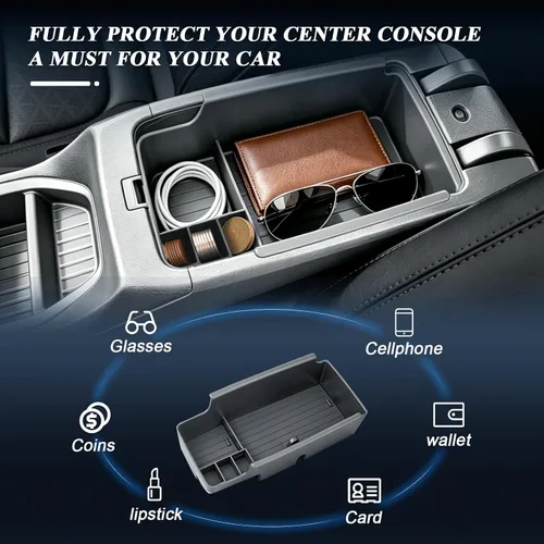 Vista 3 de BIBIBO Organizador de consola central Chevy Bolt 2027 Chevy Bolt (LT/RS) Bandeja de consola 2027 Bolt Organizador de bandeja de inserción de pernos