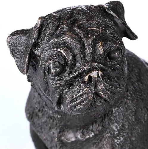 Vista 4 de Estatuas de perro Bulldog Esculturas de bronce TPAL-092 Figuras de metal, 2 piezas 2