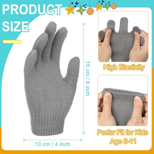 Vista 2 de 48 guantes de punto para niños, guantes elásticos para niños pequeños, guantes de invierno para niños, guantes de dedo para niños y niñas