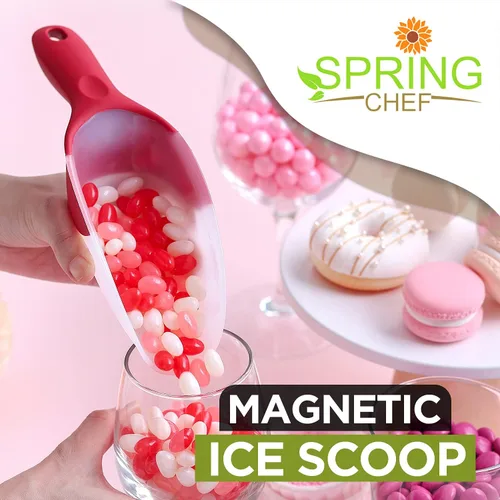 Vista 51 de Spring Chef - Cuchara magnética para congelador, sin BPA, color negro Flexi-Plastic Popcorn Scoop with Soft Grip Handle - Dishwasher Safe Ice
