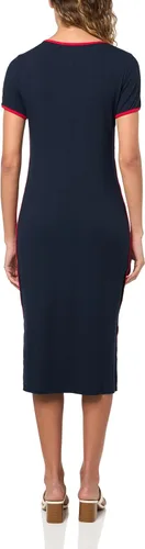 Vista 2 de Tommy Hilfiger Vestido midi acanalado con cinturón Capitán del cielo