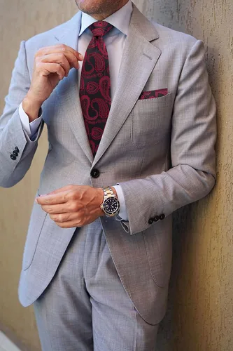 Vista 75 de HISDERN Corbatas para hombre, corbata de cachemira y bolsillo cuadrado tejido clásico floral para hombre, corbata de fiesta de boda