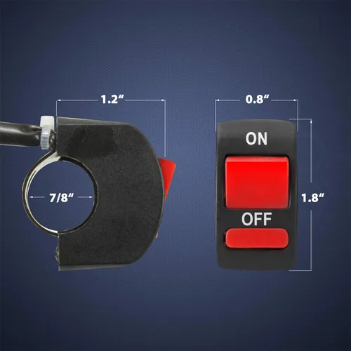Vista 4 de Interruptor de Manillar de Motocicleta con Botón de Pulsación de Activación/Desactivación y Palanca para Motocicletas U5 U7 U2, Moto Scooter