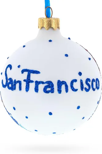 Vista 2 de San Francisco, California, USA Adorno de Navidad de cristal de 3.25 pulgadas