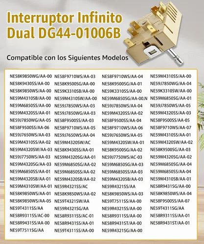 Vista 3 de Horno de cocina DG44-01006B, interruptor infinito dual compatible con horno Sam-Sung, reemplaza AP6037530, PS11771631, EAP11771631, ETC.