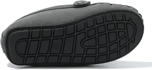 Vista 4 de Kannior Mocasines de cuero sin cordones para niños y niñas, con textura, planos, vestido de barco, mocasín, escuela, zapatos para caminar