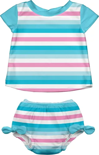 Vista 2 de i Play. Traje de baño clásico con lazo para niñas con pañal de natación integrado