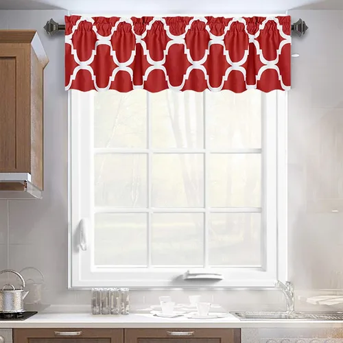 Vista 30 de Melodieux - Cortinas de bolsillo de moda marroquí para cocina, cafetería o baño, pequeñas ventanas