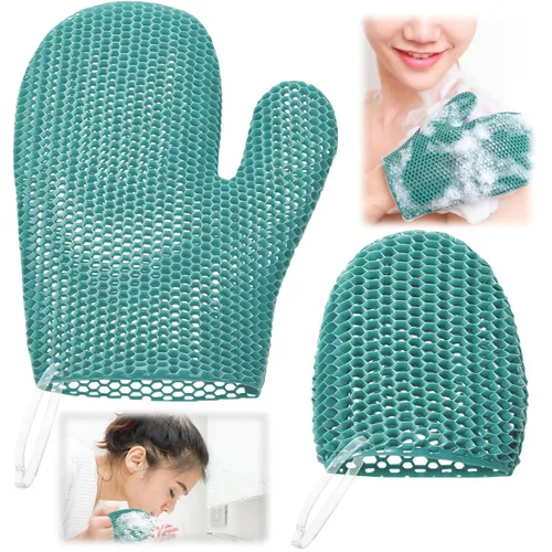 Vista 12 de Karenhi 2 Pcs Honeycomb Exfoliating Glove Set Exfoliating Bath Mitt Honeycomb Face and Body Scrubber Shower Mitt for Cleaning Body Shower Face Skin