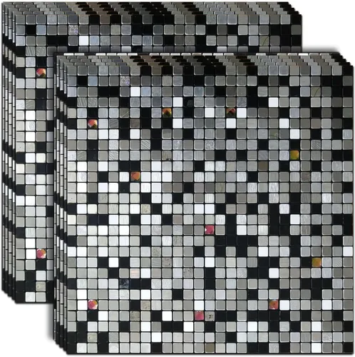 Vista 10 de 10 hojas de azulejos para salpicaduras de cocina, azulejos autoadhesivos, para pegar en tocadores de baño, decoración de chimenea, mesa