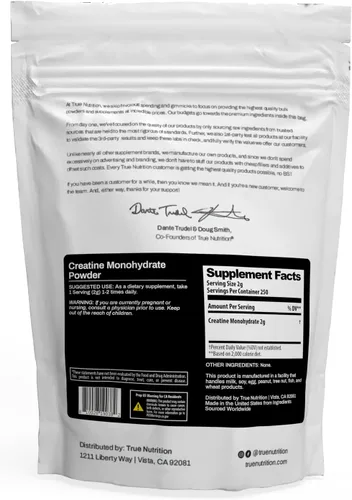 Vista 2 de True Nutrition - Monohidrato de creatina en polvo, 17.64 oz Micronized Creatine, 2g per Serving, Supports Muscle Strength, Power & Recovery