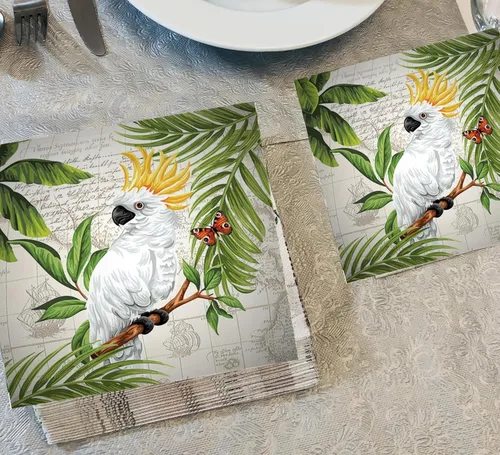 Vista 7 de Servilletas decorativas de 20 unidades, 13 x 13 pulgadas, diseño de pájaro blanco, servilletas de decoupage, servilletas desechables de otoño