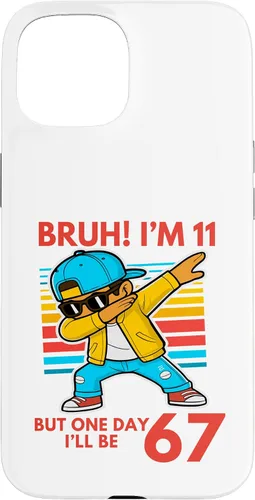 Vista 6 de Bruh I'm 11 But One-Day I'll Be 67 Retro 11th Birthday Kids Case for iPhone 17