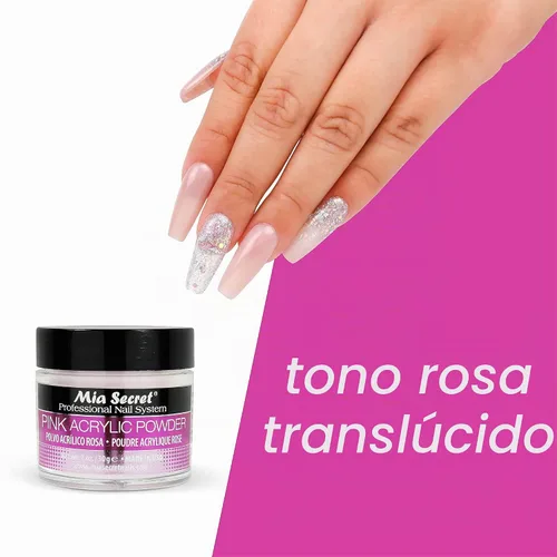 Vista 6 de Mia Secret Sistema de uñas acrílicas profesional Polvo acrílico rosa 1 OZ