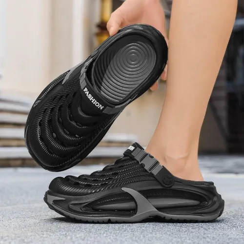 Vista 4 de ASHALI Zuecos unisex para jardín y playa con soporte de arco, zapatos impermeables para hombres y mujeres, sandalias ligeras y cómodas