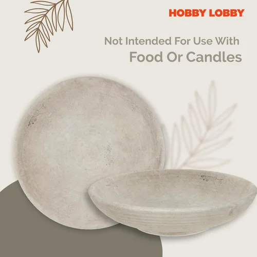 Vista 3 de Hobby Lobby Cuenco decorativo de cerámica gris claro envejecido