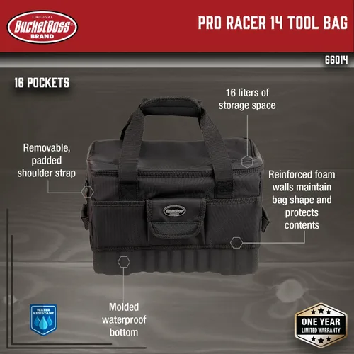 Vista 2 de Bucket Boss - Pro Racer 14 Bolsa de herramientas, Bolsas de Herramientas - Serie Profesional (66014)
