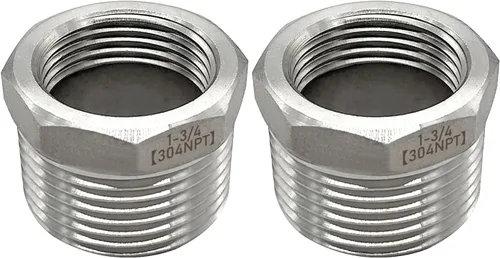 Vista 16 de Beduan - Buje reductor hexagonal de acero inoxidable, 1" macho NPT a 1/2" hembra NPT, accesorio adaptador para tubería de fundición reductor