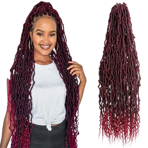 Vista 47 de BOHOBABE Rastas Sintéticas de Ganchillo de 10 Pulgadas, Rastas de Ganchillo Suaves Boho con Puntas Rizadas, Rastas Cortas de Diosa Bohemia de 1#